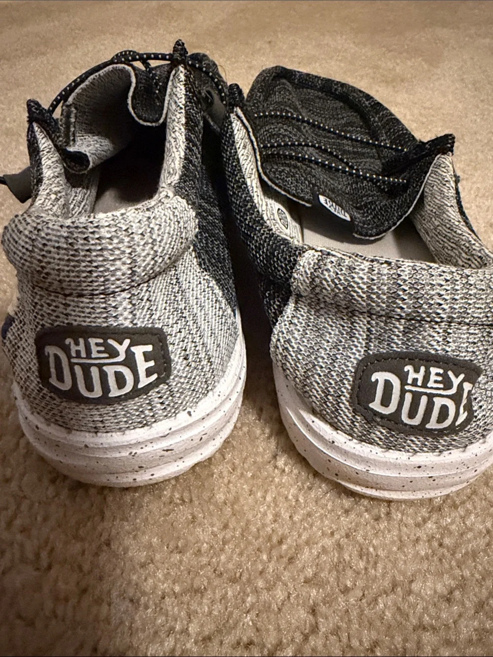 Hey Dude Black Heather Knit Slip-On Shoes